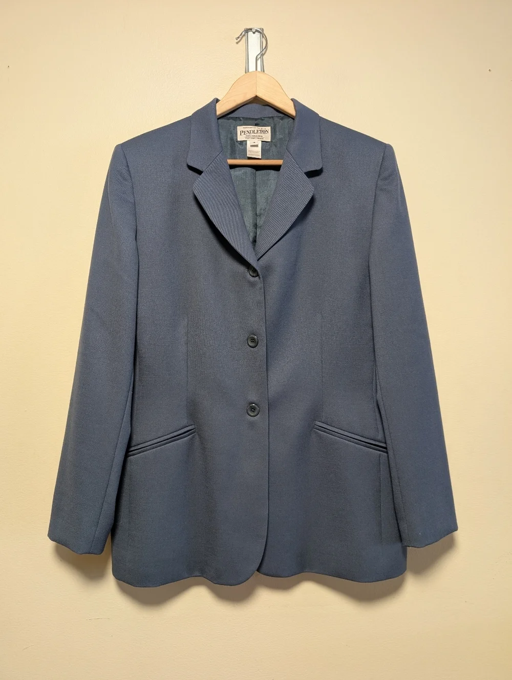 Pendleton 100% Virgin Wool Blazer Slate Blue Size 14